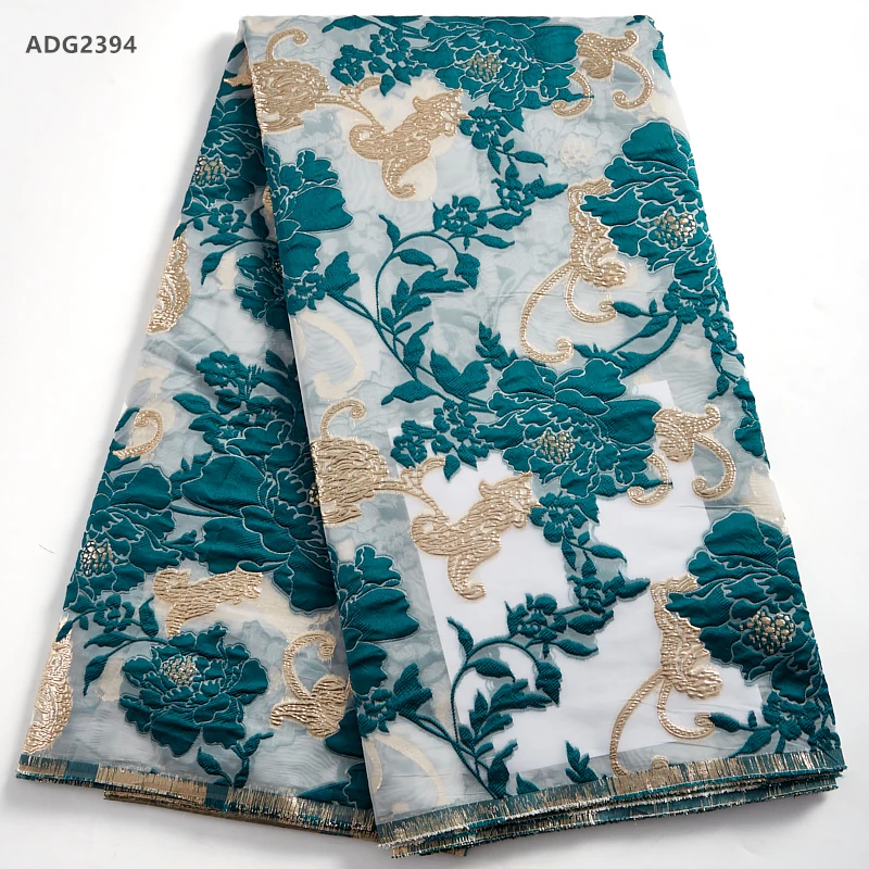 

2021 African Jacquard Fabric Lace Nigerian French Tulle Lace High Quality Brocade Lace Fabric for Wedding Party Dress 2394