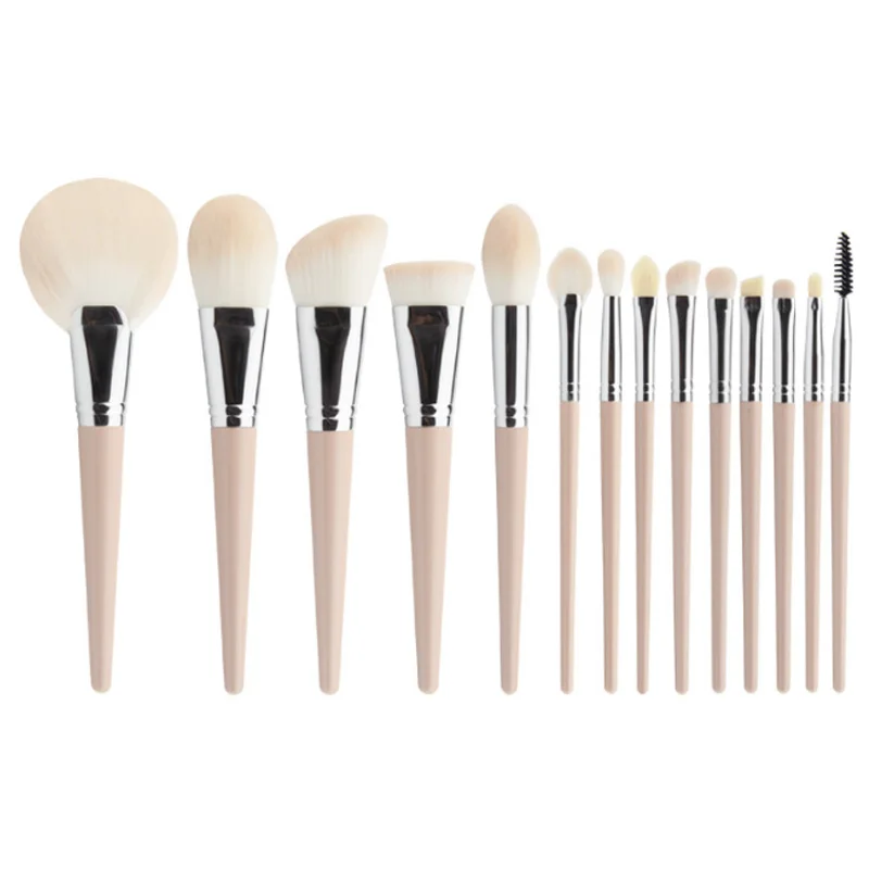 

14pcs Soft Makeup Brush Set Powder Foundation Blush Eyeshadow Eyebrow Brush Beginner Makeup Brush Set Cosnetic, White