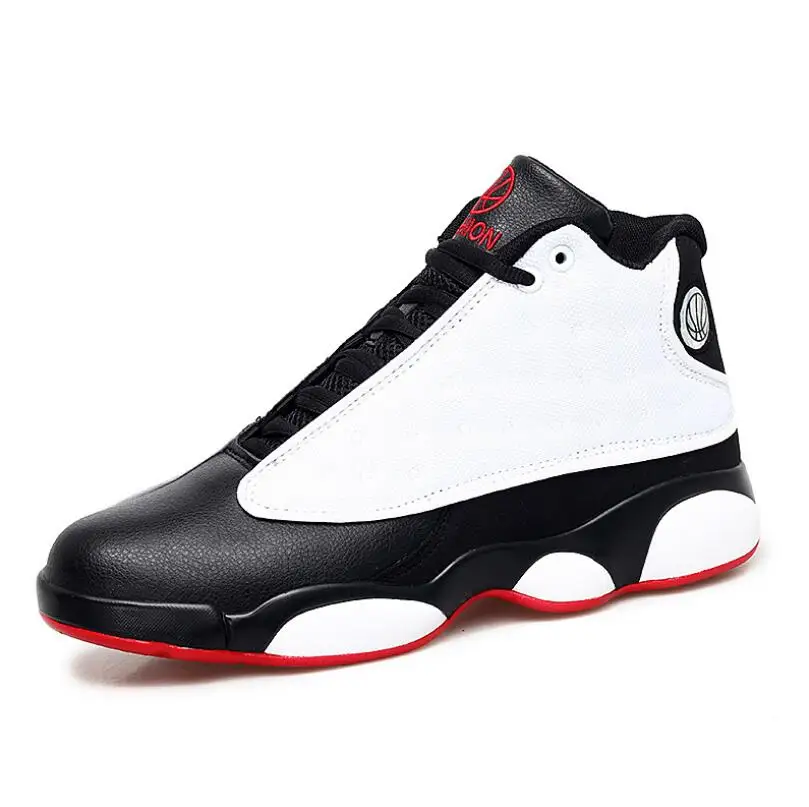 

Autumn and winter new high top 13 generation black and white classic sports basketball shoes for men, Black red, black yellow, black and white
