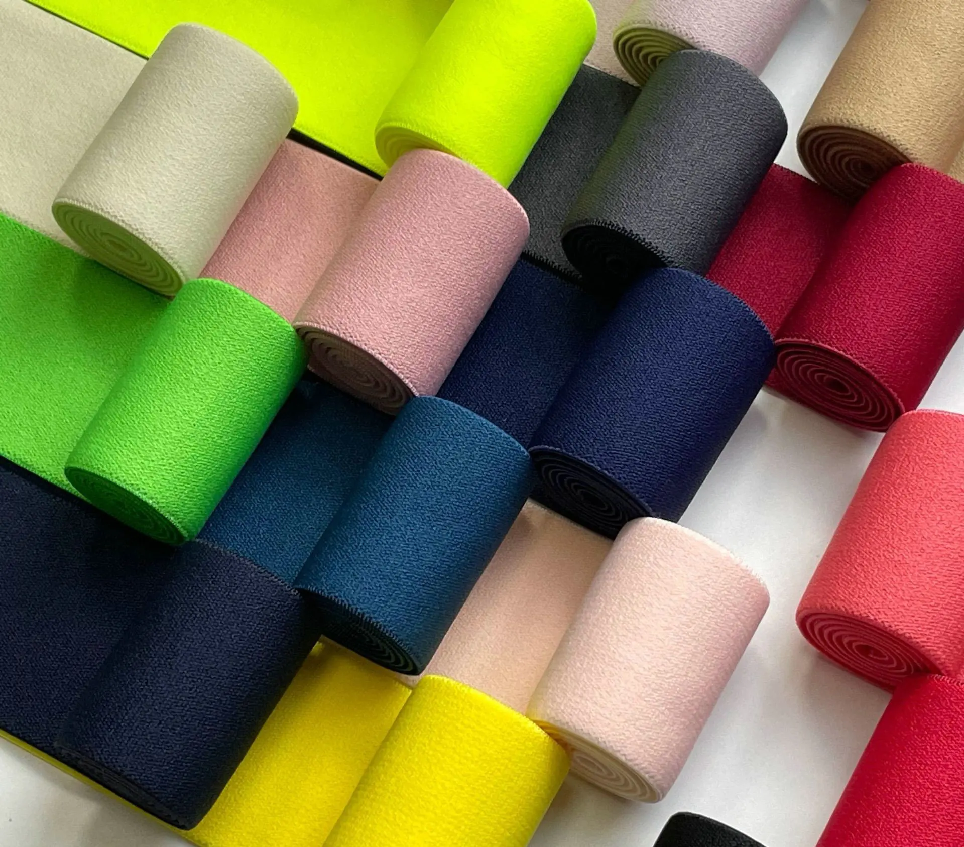 High Tenacity Elastic Waist Band Soft Double-Sided Velvet High Elastic Rubber Thickened Pure Color Webbing Shoulder Belt SJH