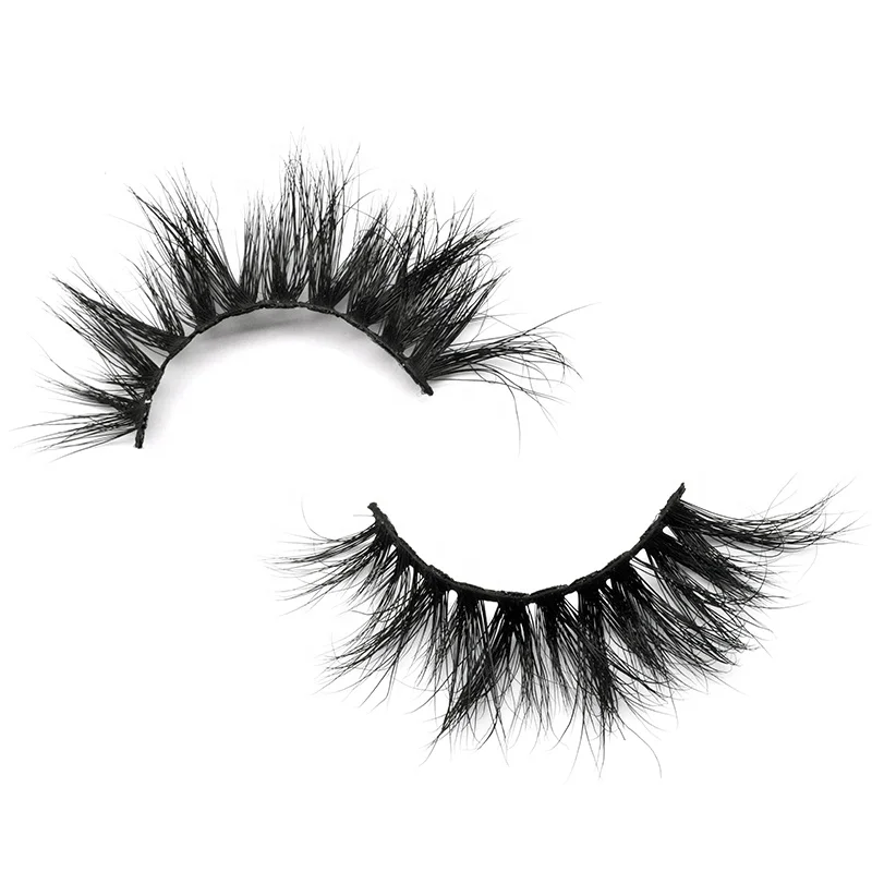 

Wholesale short natural looking mink strip lashes 3d real mink eyelash packaging box