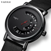

YAZOLE D 509 Tik Tok Trend Men's Watch Black Leather Quartz Leisure Men Wristwatches Instagram Reloj Custom Logo