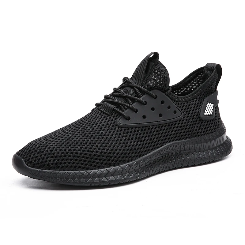 

Personalized woven honeycomb mesh custom running shoes logo breathable men's sneakers all black logo casual soft shoes MYSEKER