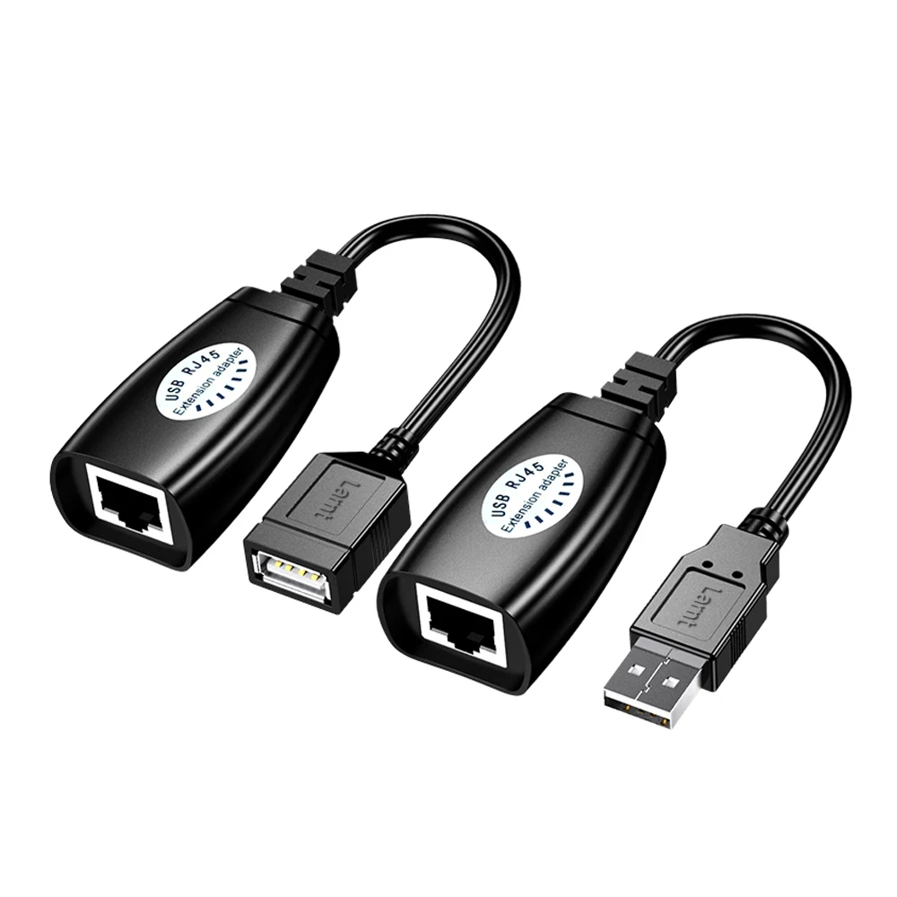 

USB to RJ45 Extender Up to 150 Feet over Cat5e Cat6 Cat 7 Network Cable Serial Extension Ethernet Adapter, Black