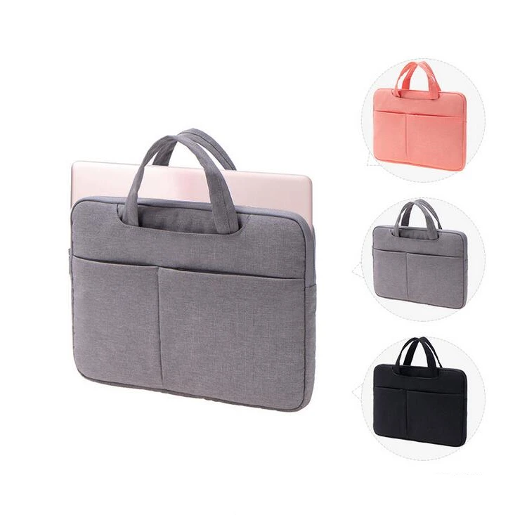 

13 Inch Women Men Business Briefcase Computer Bag Travel Briefcase Laptop Bags With Handle, Gray, black, pink