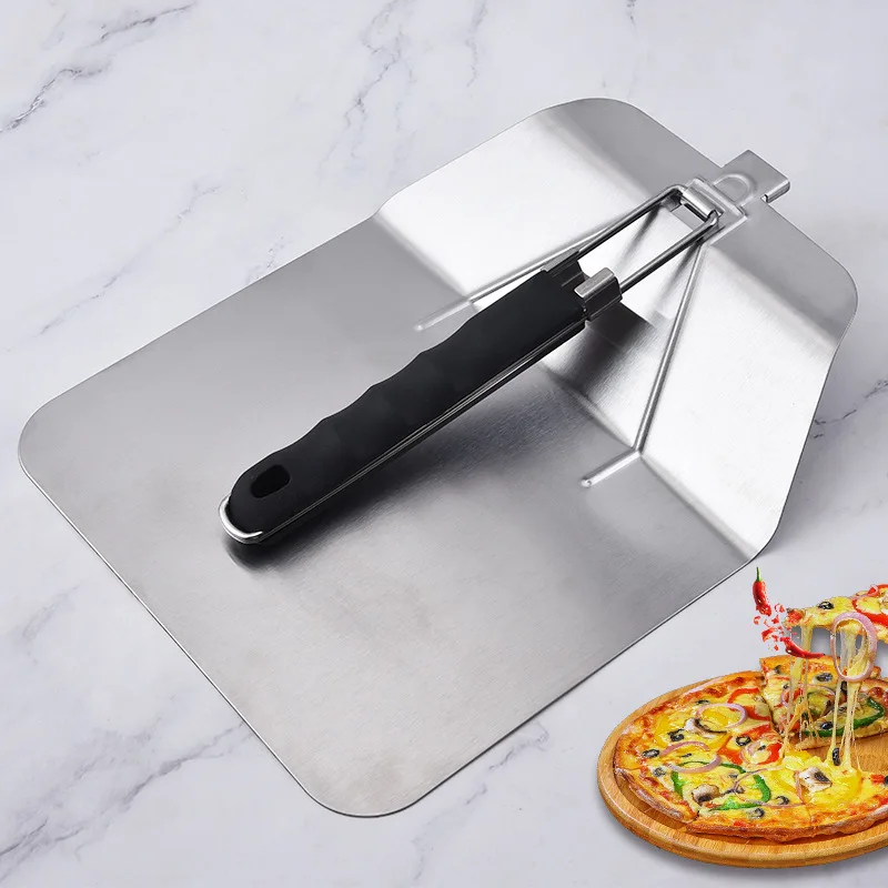 

Stainless Steel Baking Pizza Shovel With Folding Handle Easy Storage Pizza Peel For Pizza Bread Cake