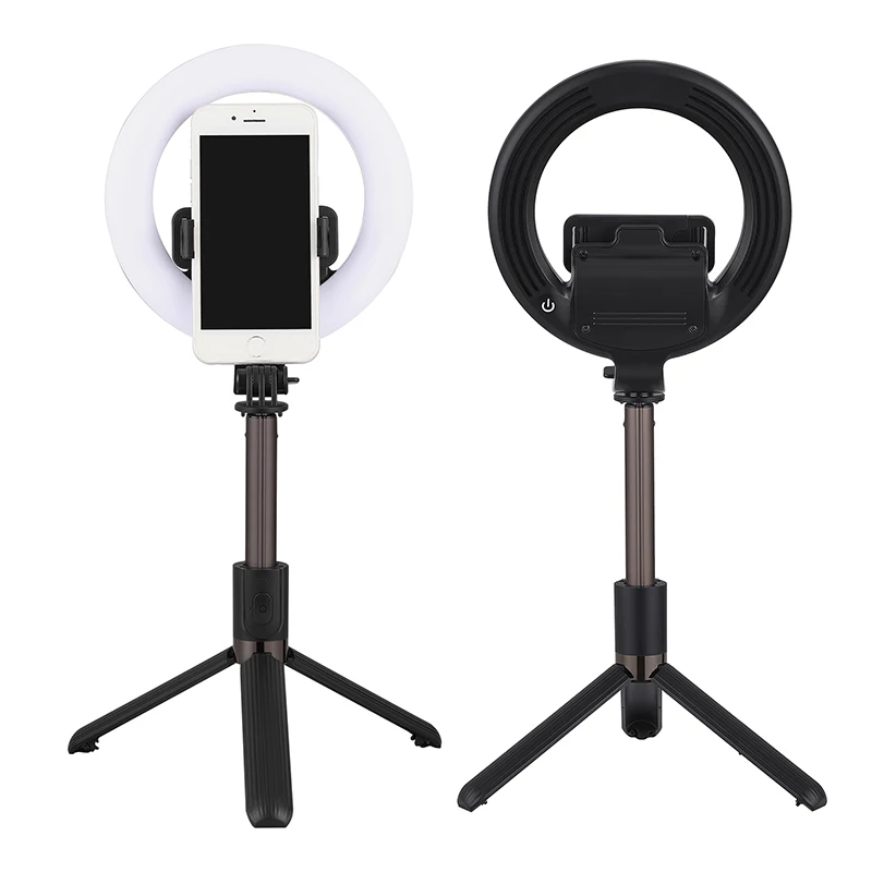 

Good Quality 6inch 3000K-6000K LED Makeup Ring Light with Tripod stand for Self Portrait, Black