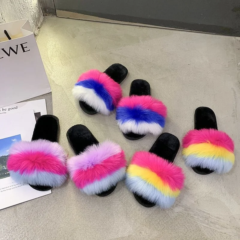 

Women's slippers designer sandals fur slippers fuzzy slippers fur slides