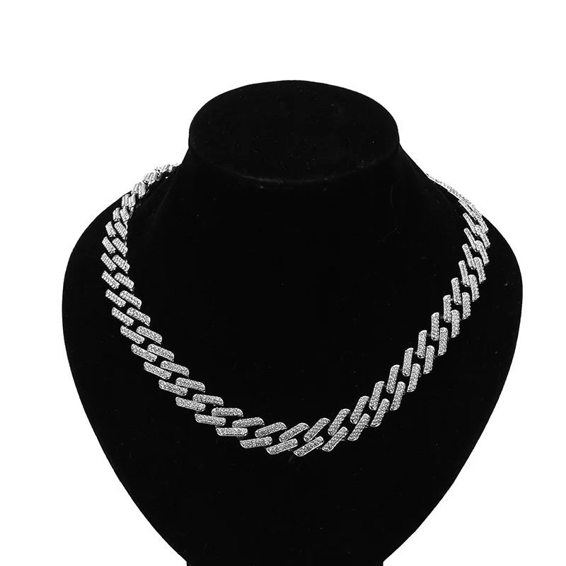 

Hip Hop Fashion Brand Men's 13mm Rhinestone Hip Hop Jewelry Cuban Chain