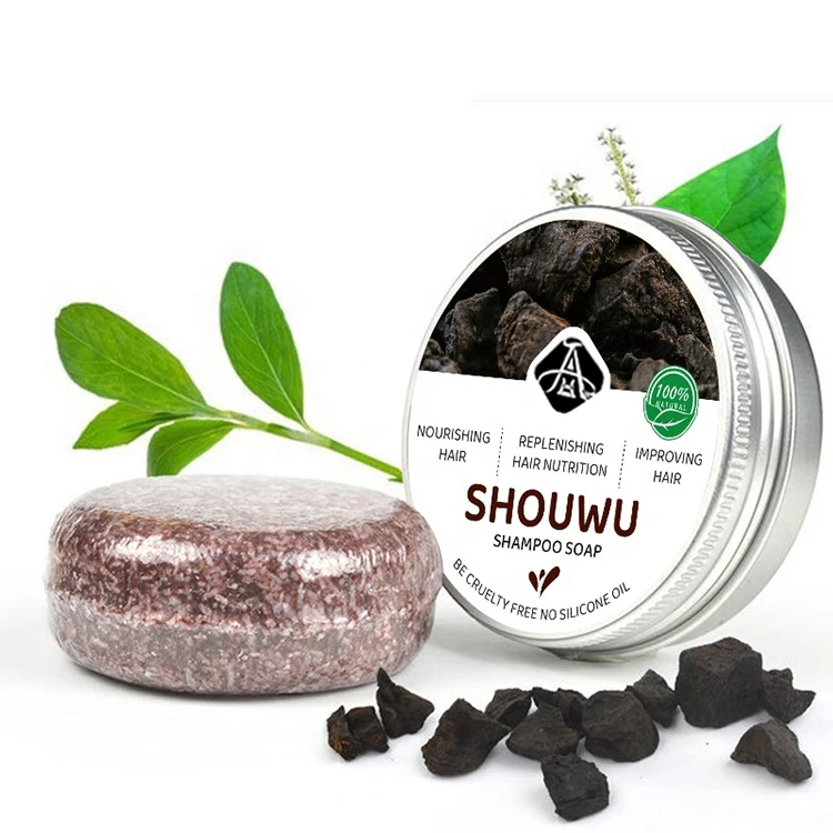 

AH Hot Selling Wholesale Organic Solid Plant Fragrance Shouwu Shampoo Bar Soap