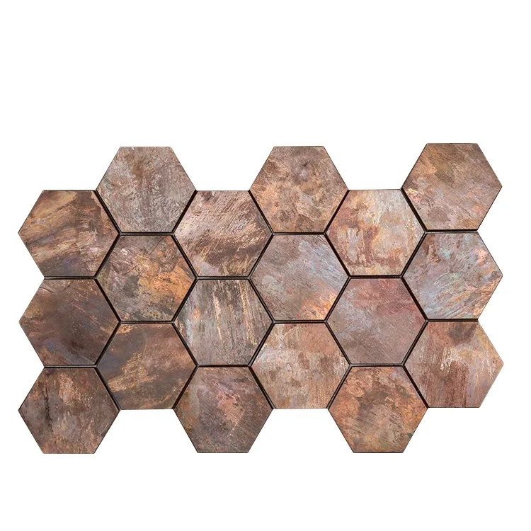 House Decoration Bathroom Bronze Style Antique Copper Mosaic Tile Metal