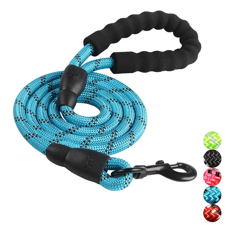 

Hot Sales NYLON Rubber Handle PET Rope Leash with Metal Hook, Customized color