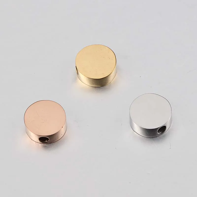 

8mm Stainless Steel Custom Logo Made Laser Engrave Round Small Beads Charms