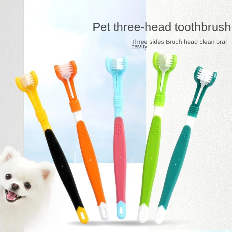 

Triple Head Dog Pet Teeth Cleaning Brush Cat Dental Tooth Brush For Dog, Customized