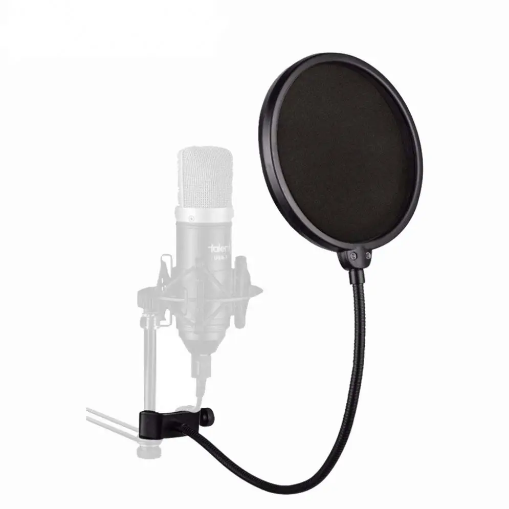

Studio recording Microphone Pop Filter For Professional Metal Mic Foam Wind Screen, Black