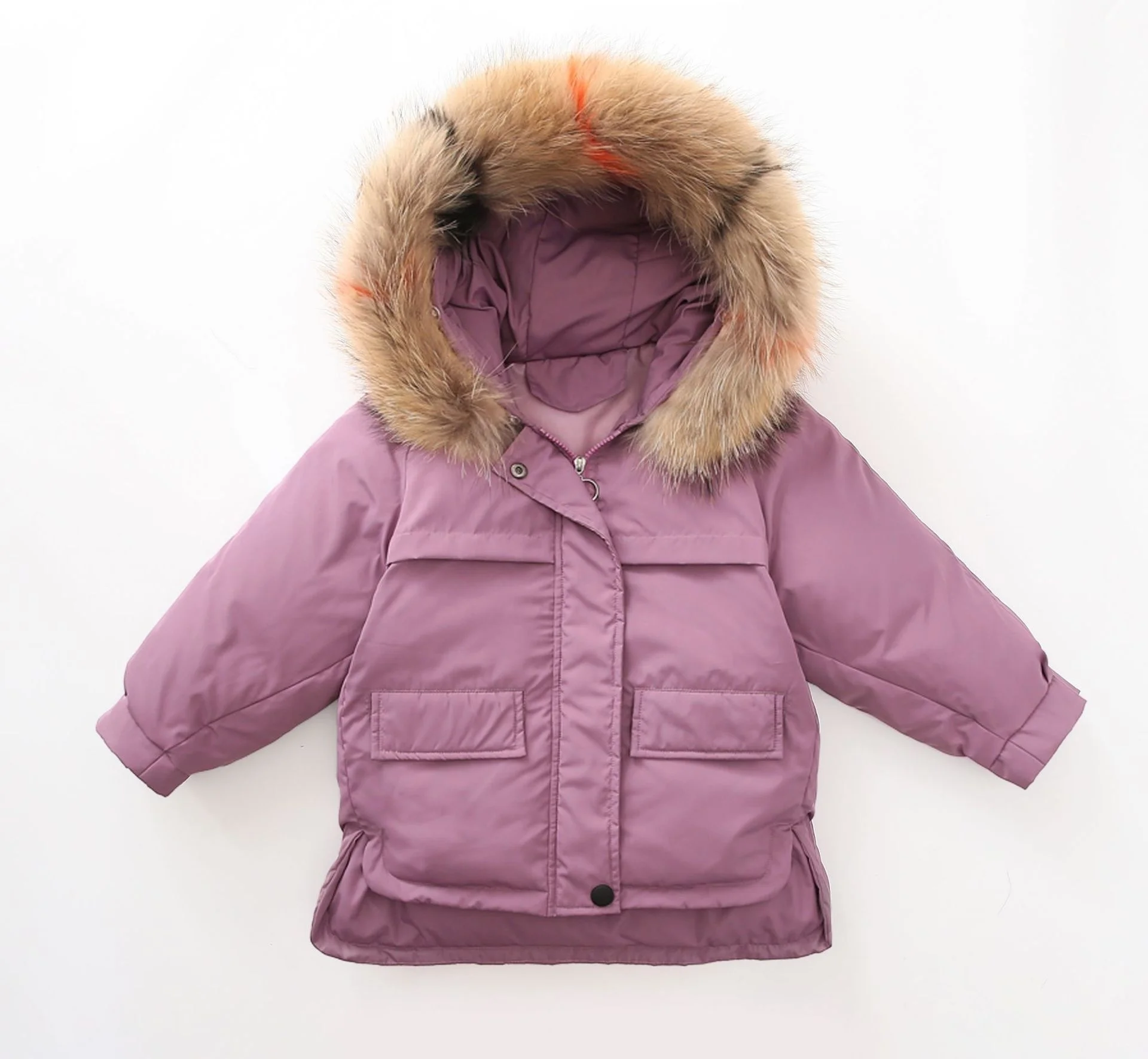

B60853A Girls winter clothing new Korean version of bread clothes children winter style short cotton-padded coat, Purple/green/black
