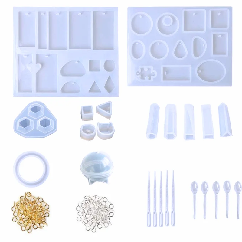 

235 PCS epoxy resin silicone mold, UV resin jewelry production resin casting mold, Customized color