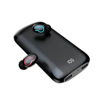 

Private Mode Q66 Tws Earphone V5.0 Action Chip Low Power Digital Display 6000mah Power Bank Bluetooth 5.0 Mini Headset