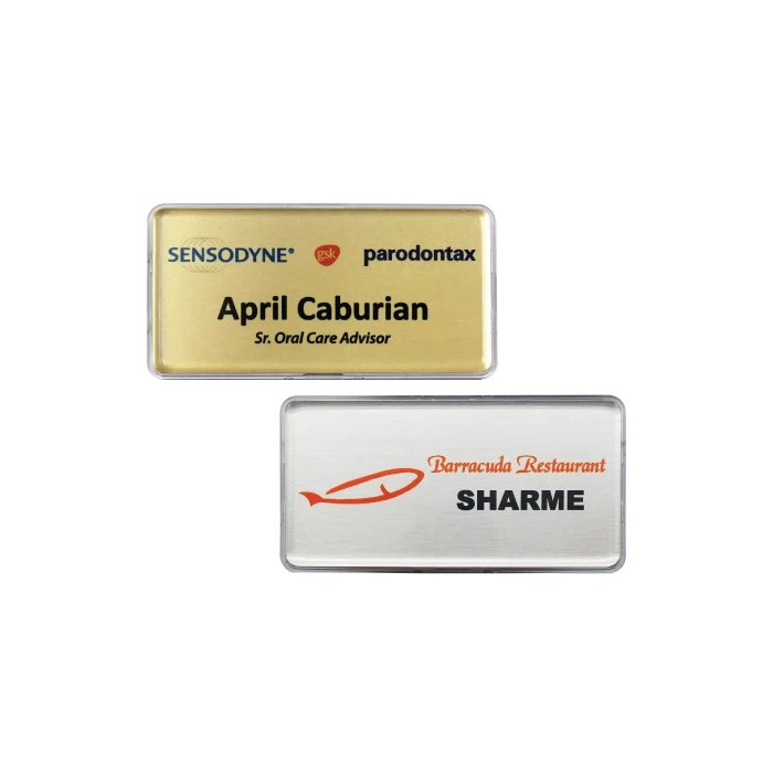 
reusable name tag magnetic name badge with lens cover 