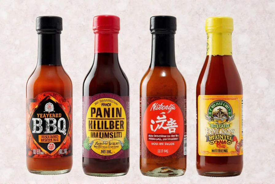 Various Korean BBQ Sauce Bottles on Display