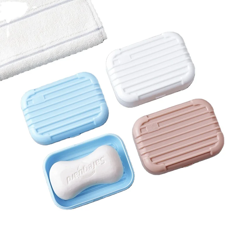 

Hot Selling Portable Waterproof Soap Case Plastic Travel Soap Box Holder With Cover, Grey/white/pink/blue