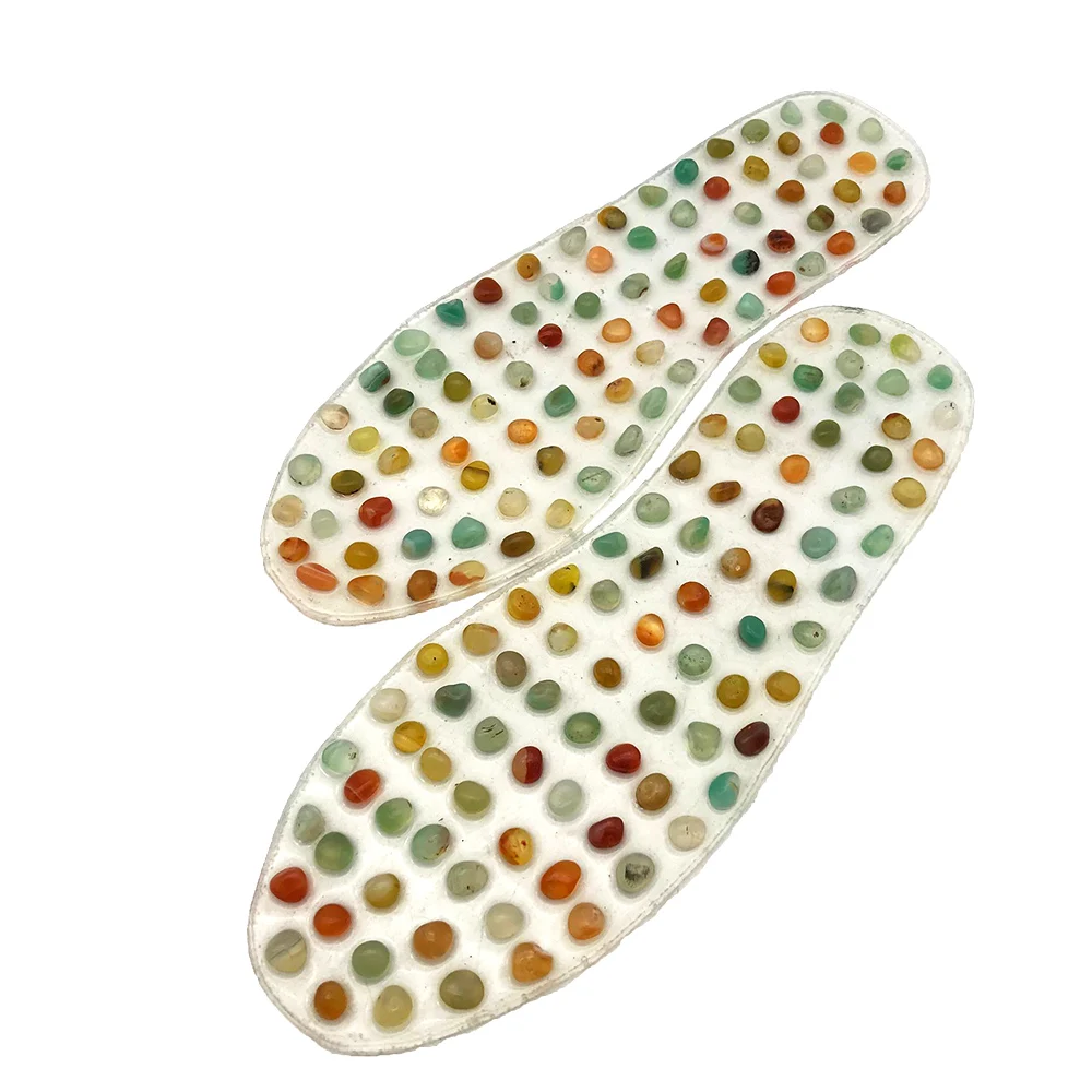

Natural Agate Stone Foot Massage Insole Foot Care Insoles For Shoes, Colorful