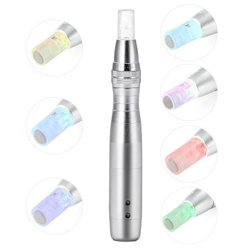 

Most Popular Led Photon Therapy 7 Colors Light Electric Derma Pen, Silver, gold,pink