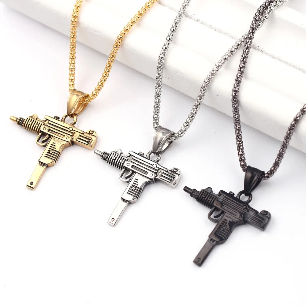 

Wholesale Men's Dainty Jewelry Plated Gun Jewelry Findings Gold Plated Necklaces