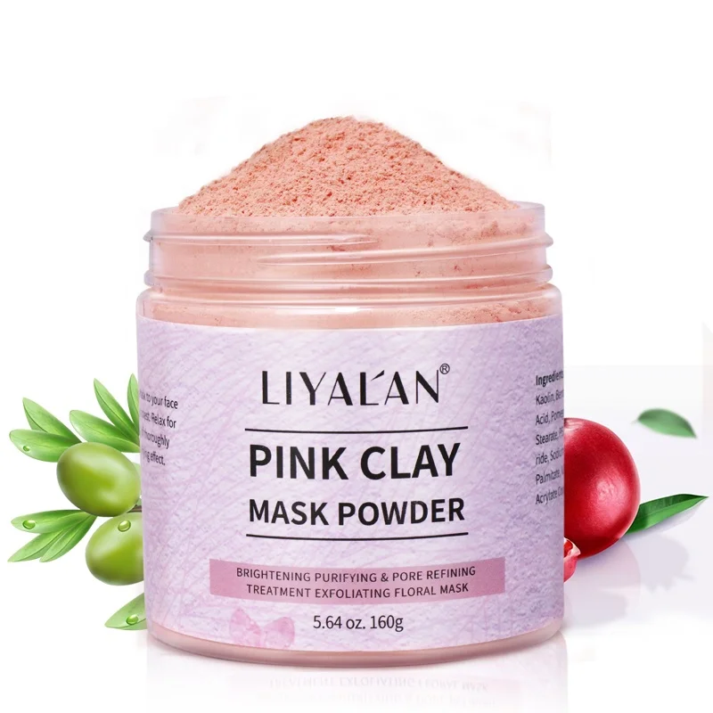 

High Quality 100% Pure Natural Bentonite Facial Whitening Exfoliating Rose Pink Clay Soft Face Mask Powder