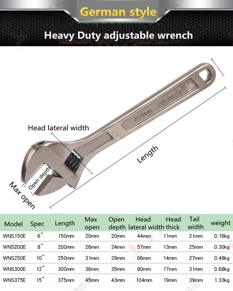Heavy Duty Professional auto repairing German type Spanner Wrench Adjustable Other Vehicle Tools