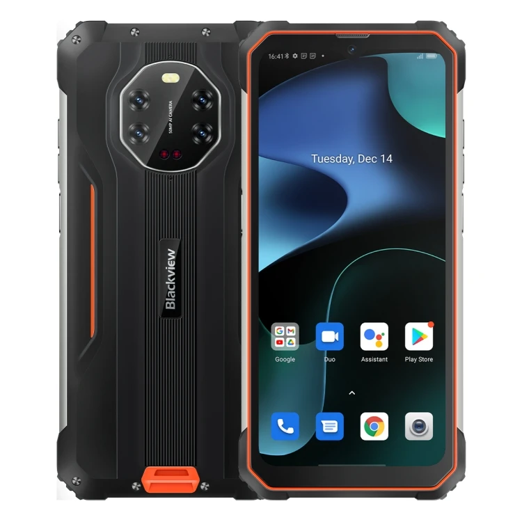 

Hot sell android smartphone waterproof 8GB/128GB IR night vision 50MP camera black case blackview bv8800 mobile