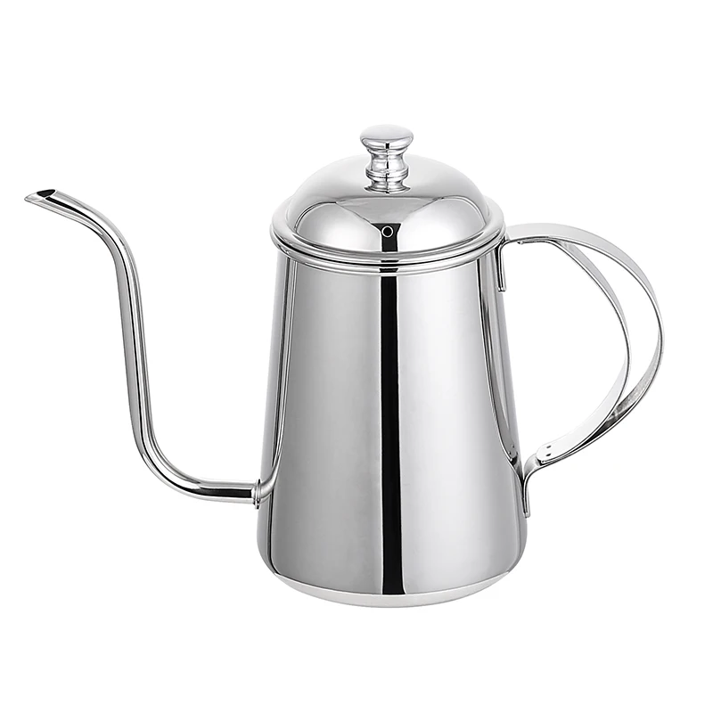 

Elegant Silver Narrow Mouth 18/10 Stainless Steel Pour Over Drip Pot Gooseneck Coffee Kettle