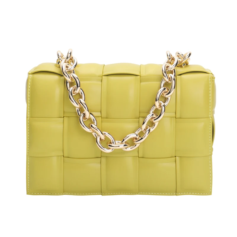 

Wholesale Trendy Women Crossbody Bag Handbag Woven Sling Ladies Shoulder Bag With Chain, As picture or customized color