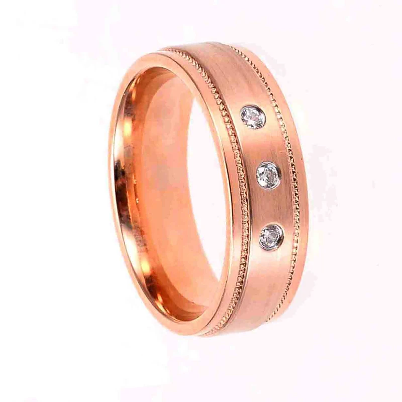 

YAZKY Wholesale rose gold color stainless steel rings for women with Zircon