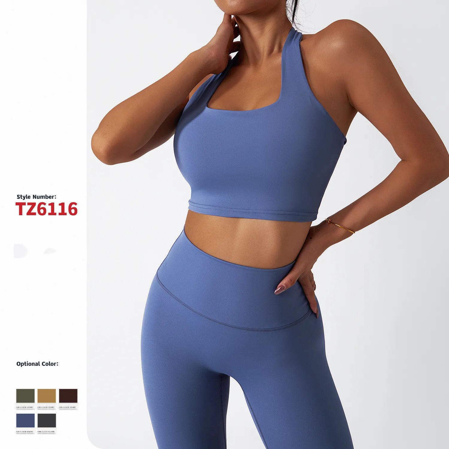 

Tiktok 2022 Custom Women Yoga Set Active Wear Breathable Quick Dry Zip Long Sleeve Leggings Halter Sports Bra 3PCS Workout Set