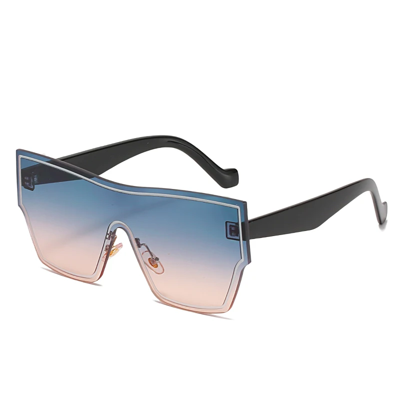 

2021 New Personality Trend Large Frame One Piece With Colorful Lenses Sunglasses