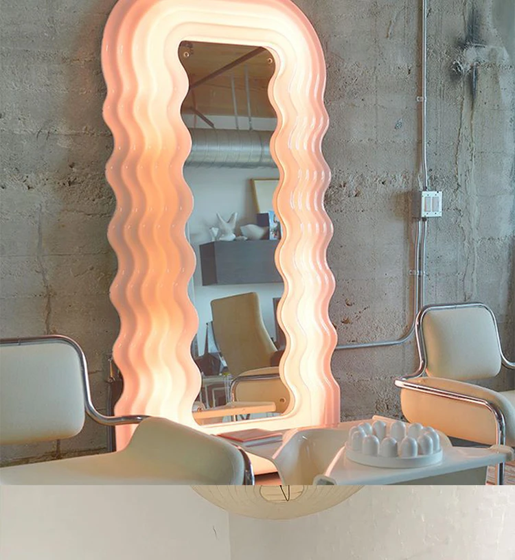 

European Style vanity Hallway Hair Salon Designs LED Illuminated Full Body Length Ultrafragola Mirror wit, Colorful