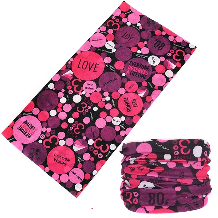 

Men And Women Hip-hop Windproof Solid Color Variety Magic Polyester Fabric Loop Seamless Sports Outdoor Scarf, White, yellow, red, purple, green, blue, pink, flower mouth