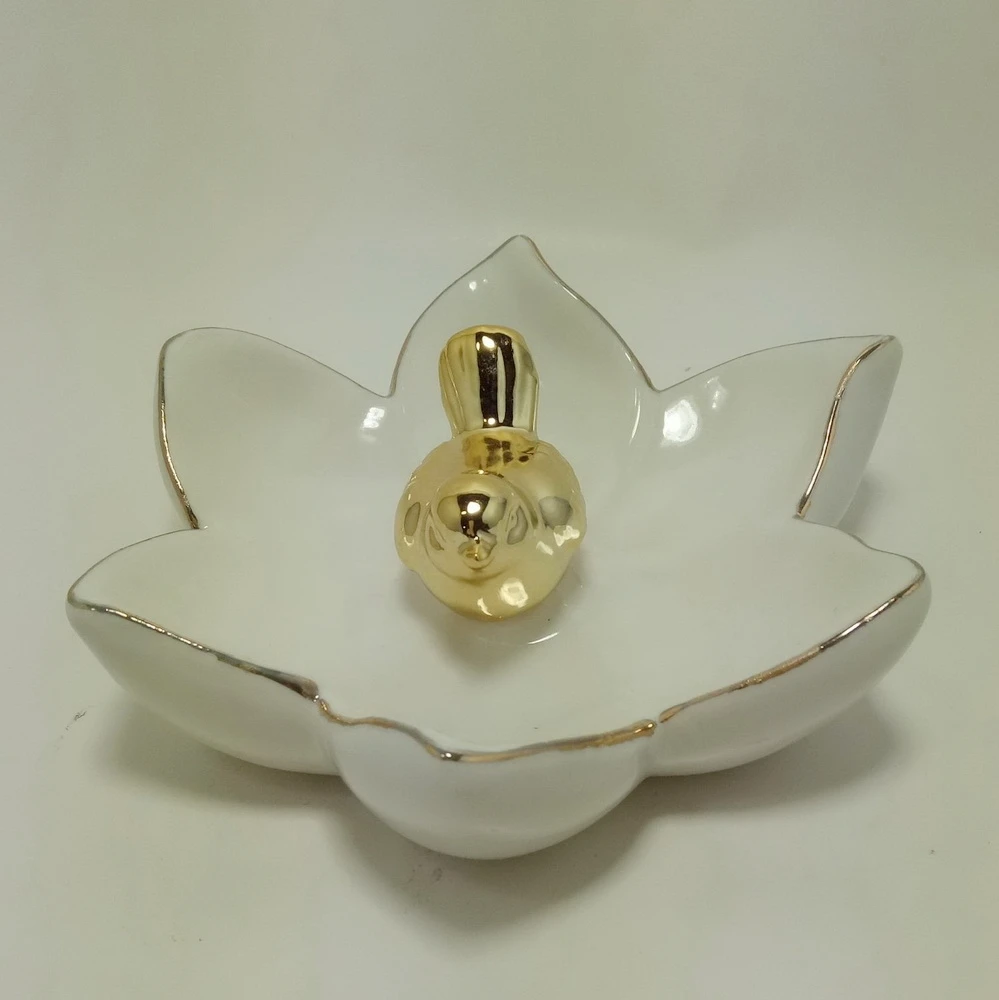 

Factory direct white ceramic round jewelry storage box