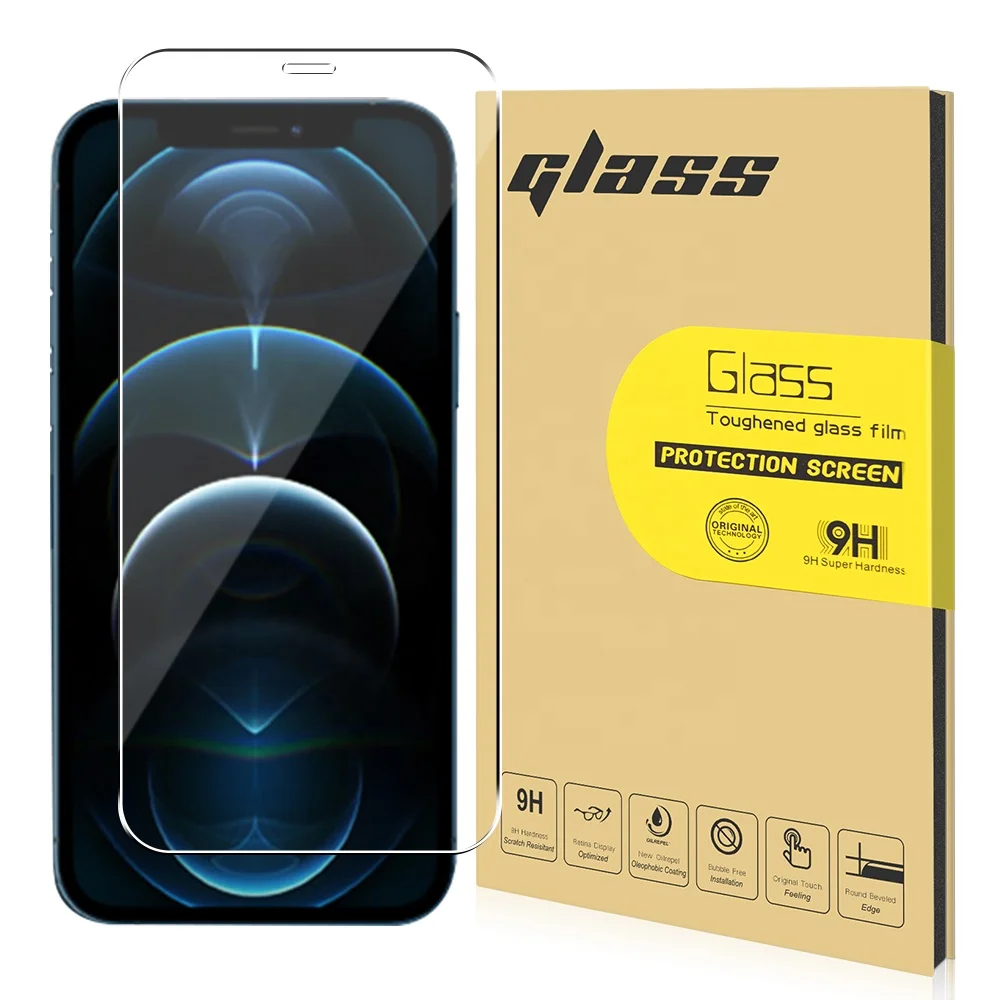 

Factory Supply 0.33mm 3D 9H HD Clarity phone Tempered Glass Screen protection for iphone 12 Pro max 6.7