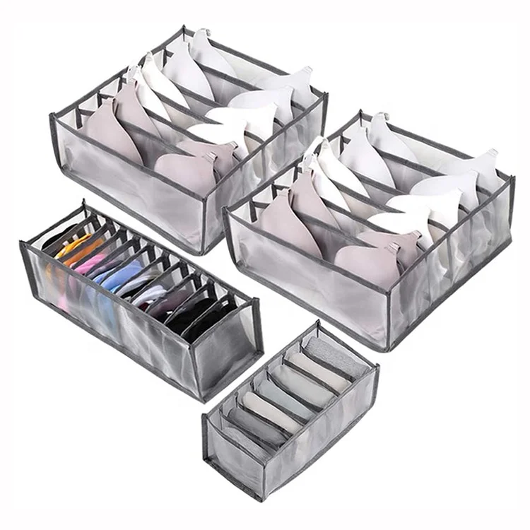 

Folding Mesh Underwear Sock Bra Drawer Divider Storage Boxes for Organizing, Customized color