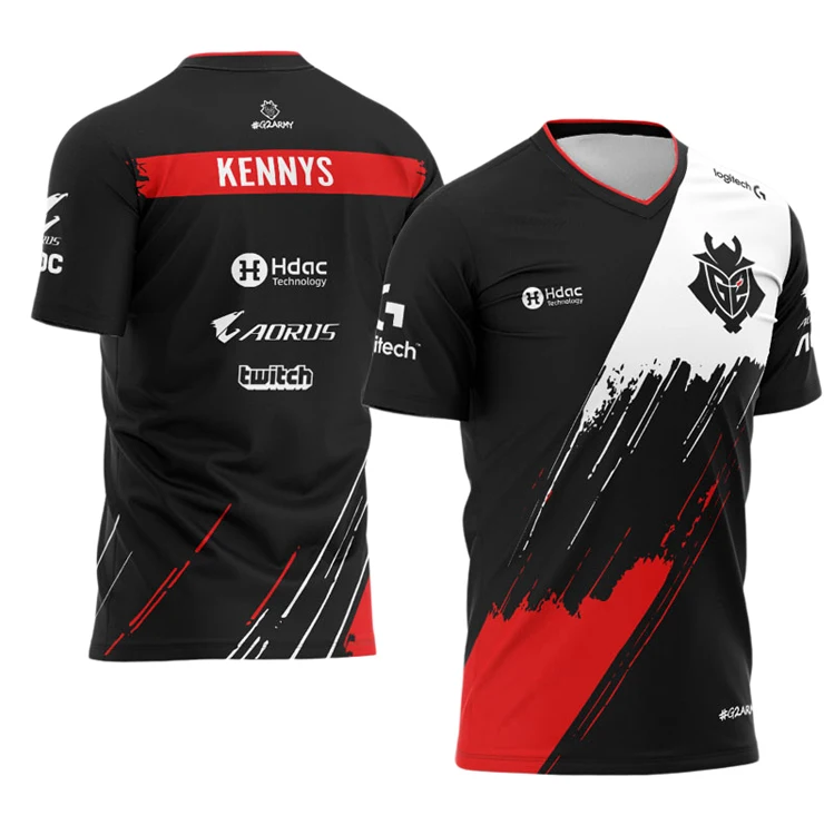 

Free Design OEM Service Custom All Over Sublimation Printed Esports Jersey Quick Dry Breathable Plus size Men's Gaming T-shirt, Customized color