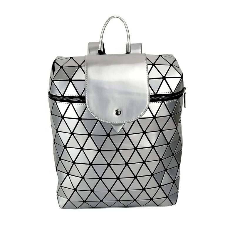 

Unisex Geometric Solid Color Backpack Casual Large Zipper Laptop School Bag