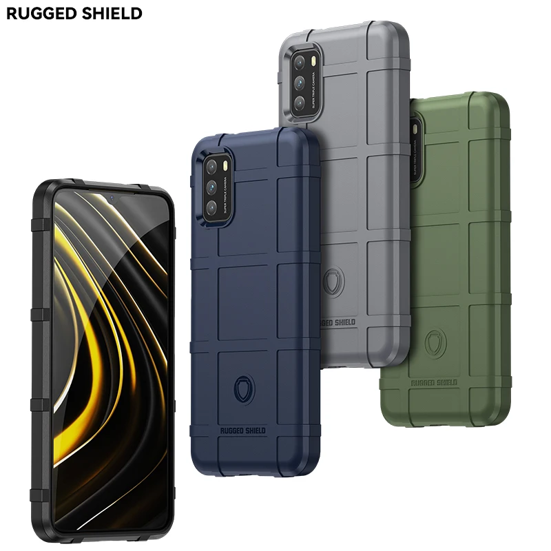 

Rugged Shield for mi poco m3 case shockproof tpu mobile phone case for xiaomi poco m3 back cover, 4 colors