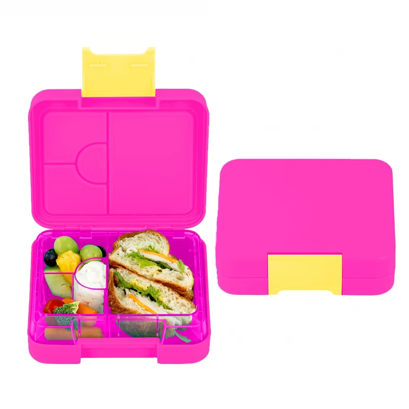 

Modern design 4 section meal preparation container leakproof kids bento box loncheras para ninos