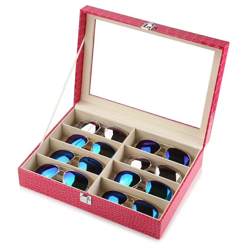 

Grids 12 Glasses Case Organizer Box Sunglasses Velvet Display Case Show Case for Eyewear Eyeglasses Jewelry WatchesHigh Quality