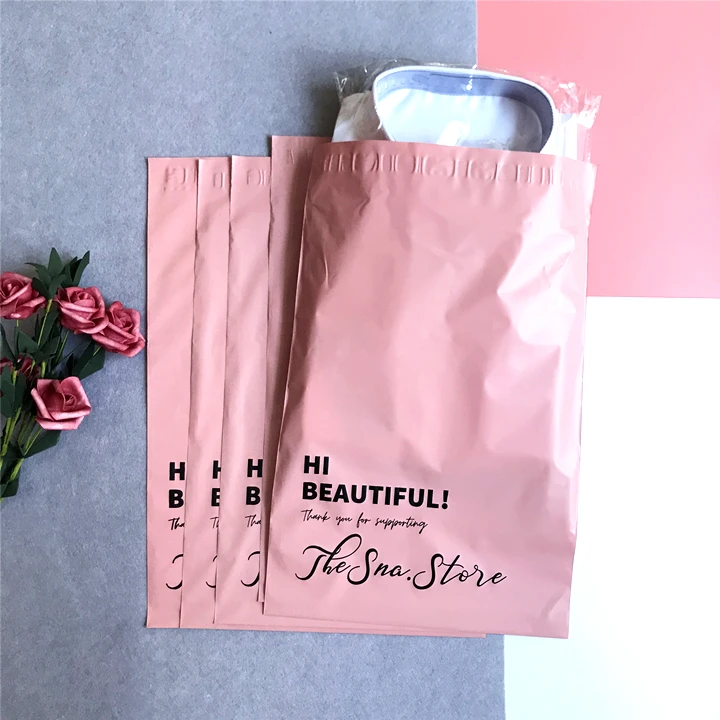 Factory Custom Beautiful Poly Mailer Bag Pink Plastic Courier Shipping