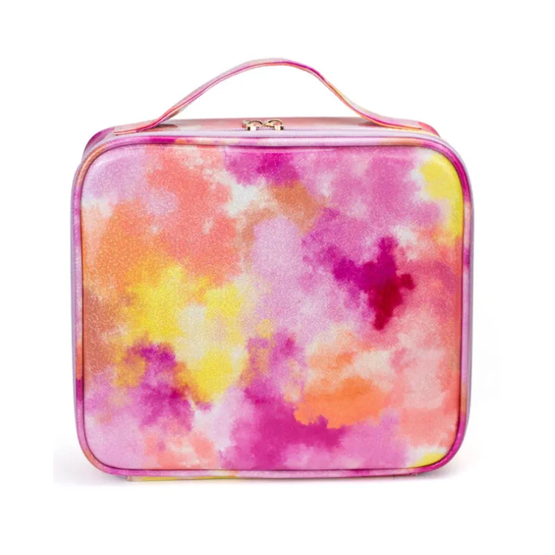 

2021 New Product Colorful PU Tie Dye Cosmetic Bag Big Makeup Bags