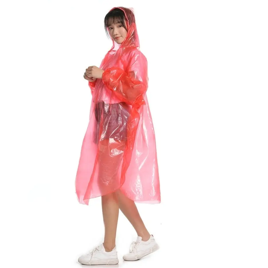 

HOT SALE fashion disposable adults rainwear PE rain coats waterproof raincoats ponchos, Multiple color
