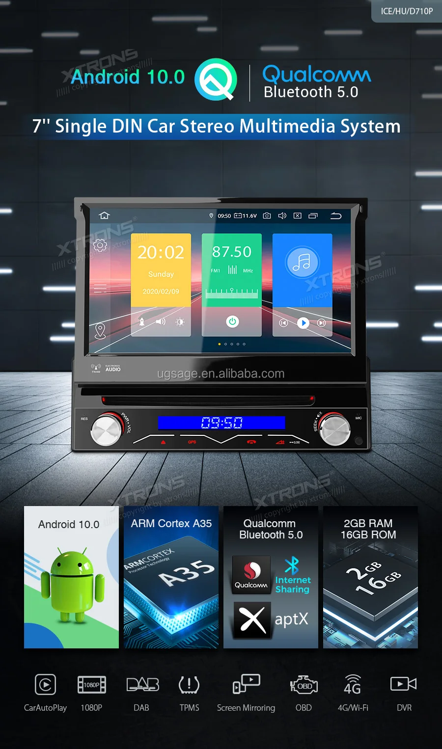 Xtrons Autoradio Cinesi 1 Din Touch Screen 7 Inch Single Din Car